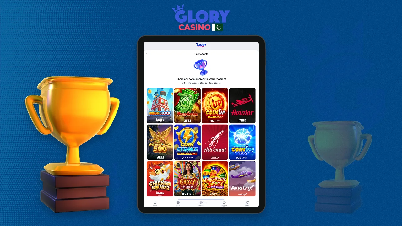 Participate in tournaments at Glory Casino in Pakistan